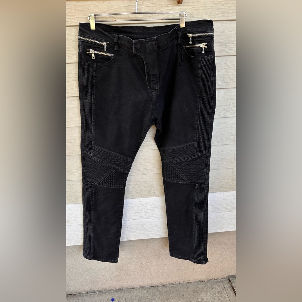 Balmain Charcoal Zippered Pants